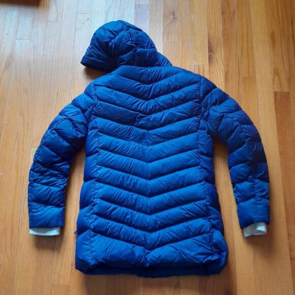 Eddie Bauer Kids size 14 Sherpa lined Down Coat.  Blue. - Picture 3 of 7